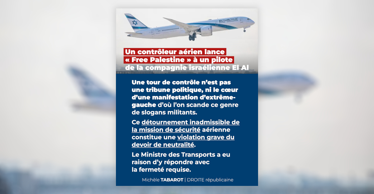 Un contrôleur de l’aéroport Charles de Gaulle à Paris lance « Free Palestine » à un pilote de la compagnie israélienne El Al